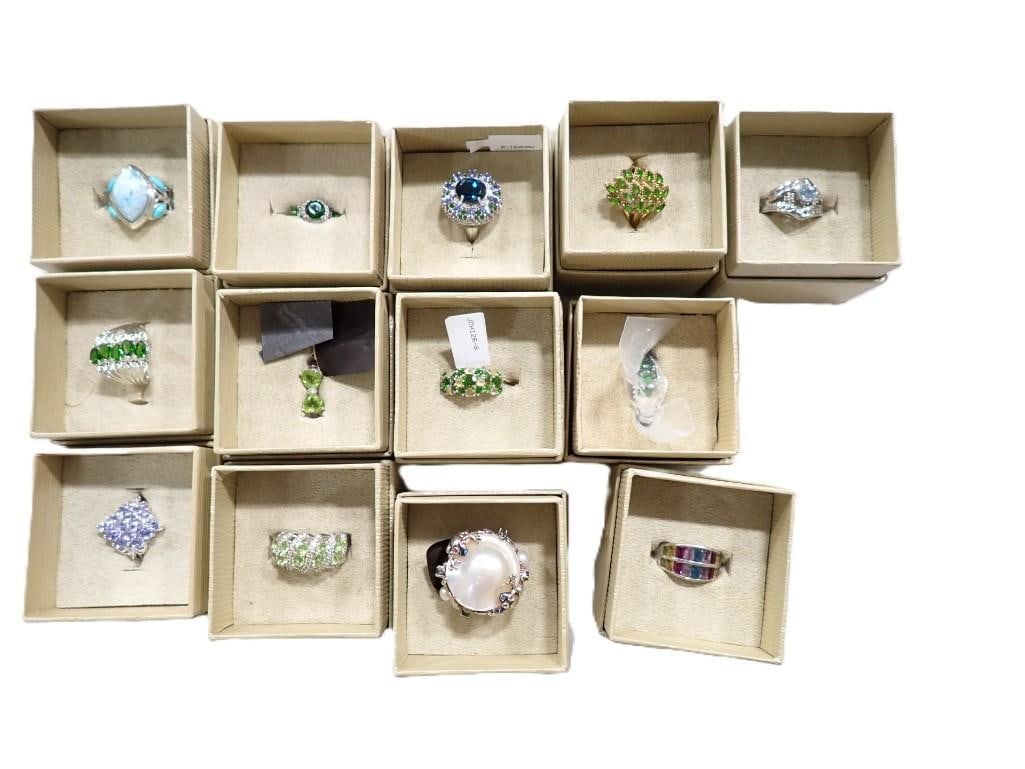 Lot of 13 Sterling Silver Rings (1 of 8)
