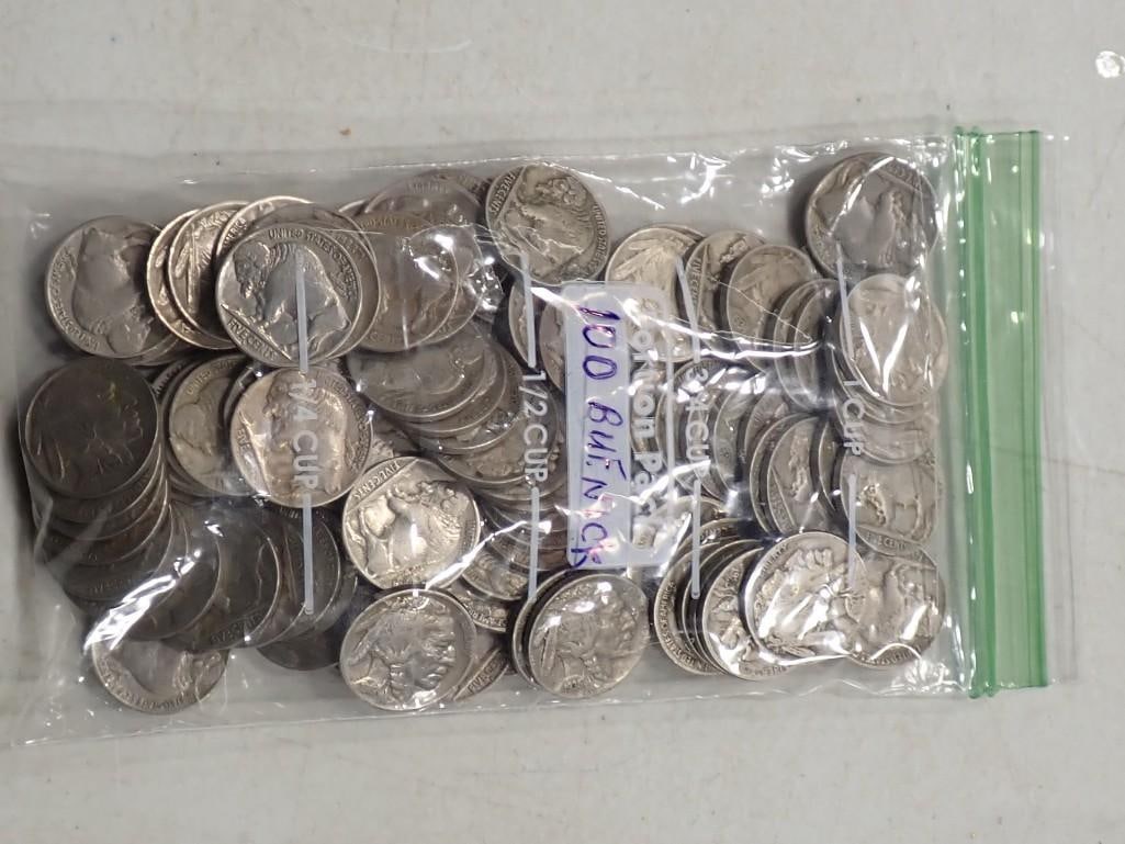 Lot of Approximately 100 Buffalo Nickels (1 of 7)