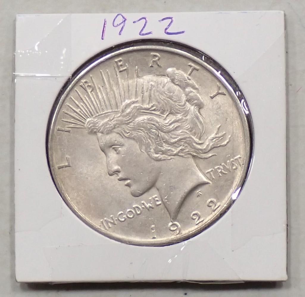 1922-P Peace Dollar 90% Silver (1 of 4)