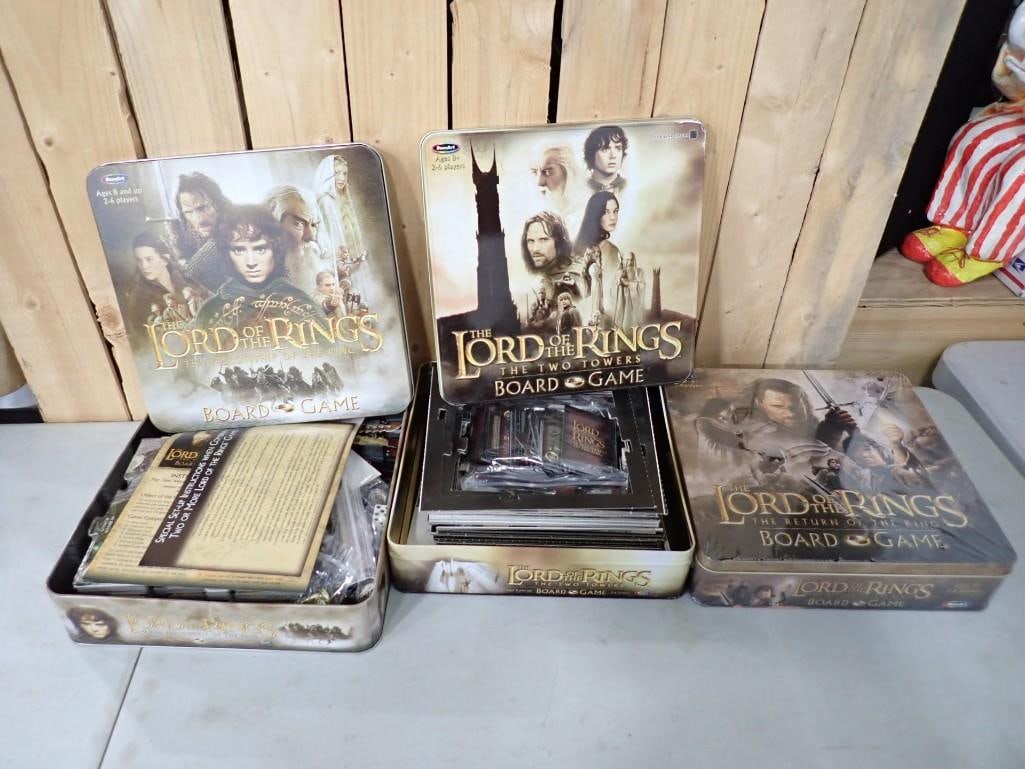 3 Lord of the Rings Board Games incl 1 Sealed and 2 Opened: 3 Lord of the Rings Board Games incl 1 Sealed and 2 Opened Condition: 1 is factory sealed. 2 are opened and are unchecked for completeness