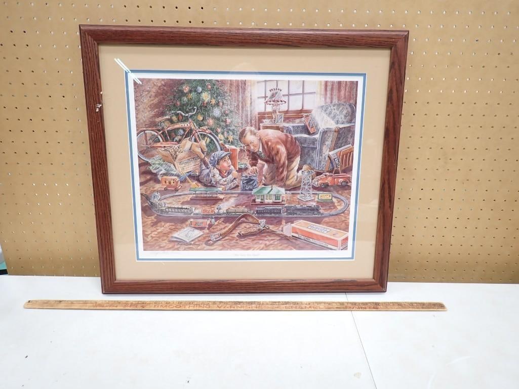 Framed Print "My Turn Yet, Dad?" - Angela Trotta Thomas Limited Edition from 1993 - Lionel Trains (1 of 5)
