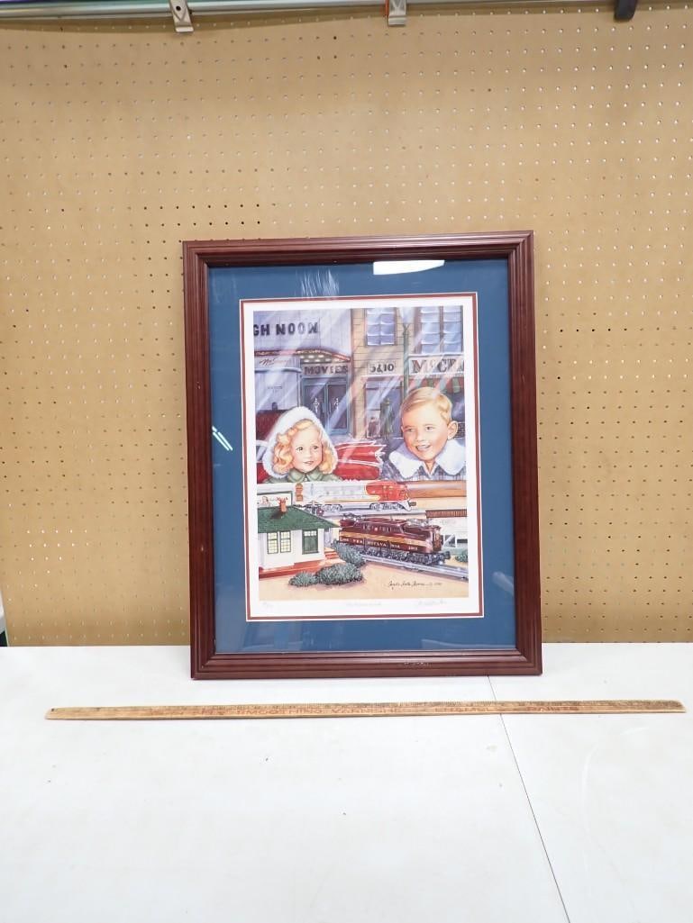Framed Print "The Postwar Period" - Angela Trotta Thomas Limited Edition from 2000 - Lionel Trains (1 of 8)