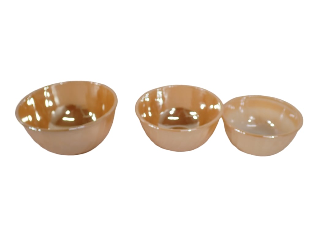 Vintage Set of 3 Fire King Oven Ware Marigold Nesting Bowls (1 of 7)