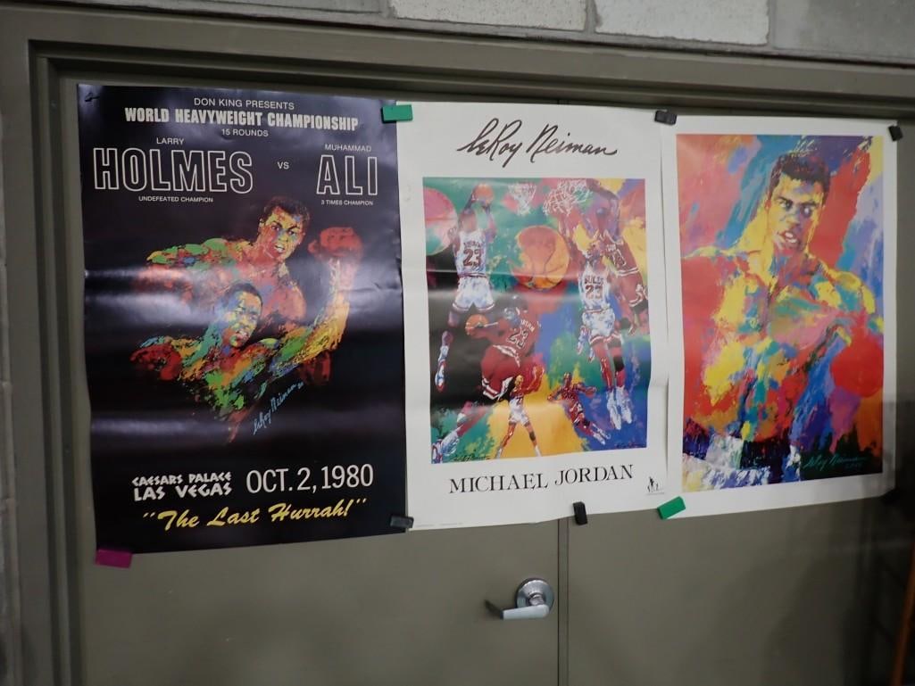 3 Leroy Nieman Posters including Mohammad Ali, Michael Jordan - each is roughly 36x24" (1 of 15)