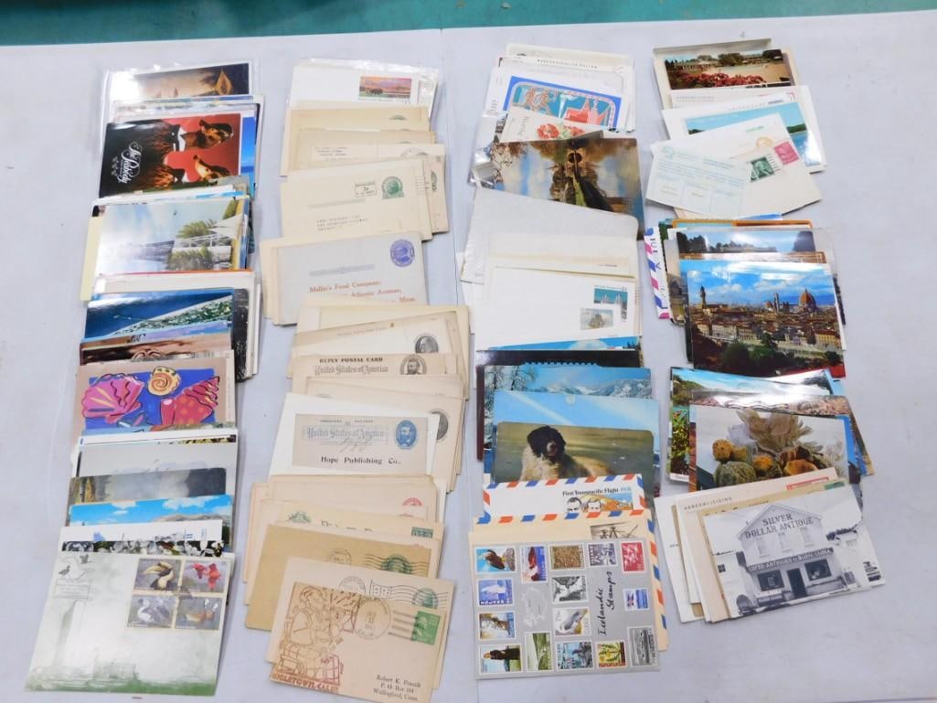 Vtg Postcards, Business Cards, Receipts, etc Lot: Vintage late 1800s to early 1900s postcards, business cards, receipts, postal cards, etc Lot
