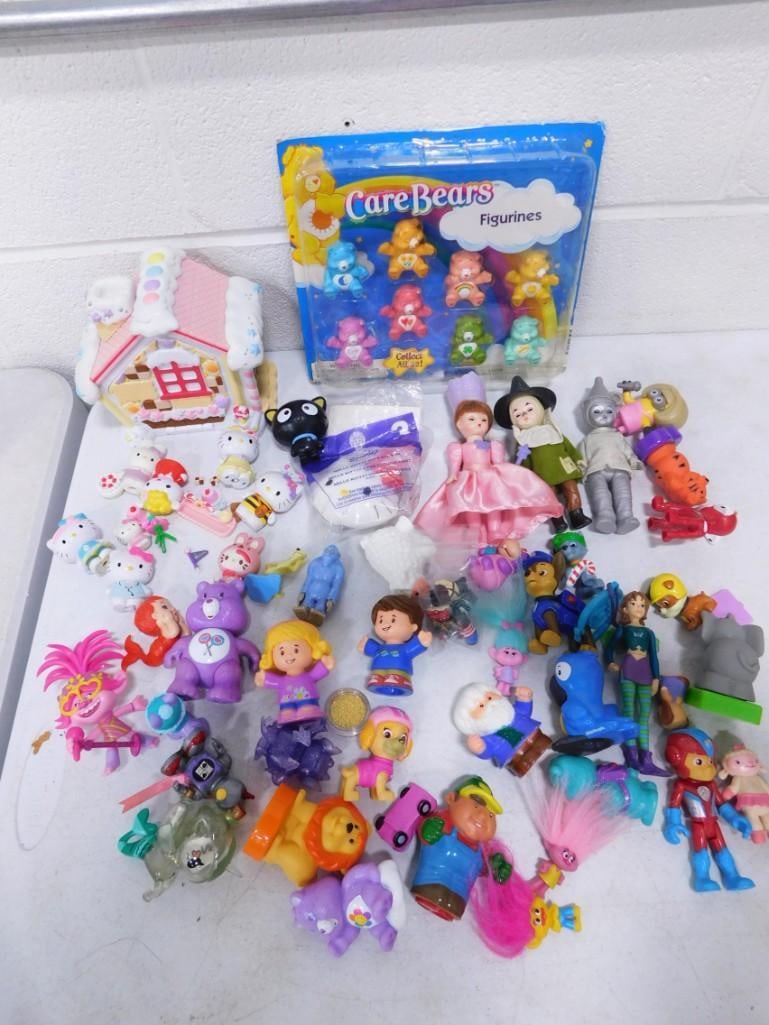 Hello Kitty Playhouse, Care Bears, Trolls, Paw Patrol, Fisher Price, Etc Lot: Hello Kitty Playhouse, Care Bears, Trolls, Paw Patrol, Fisher Price, Etc Lot. Includes 2002 Hello Kity Dream World Gingerbread Playhouse Bakery, figures, accessories, Care Bears NIB, Paw Patrol,