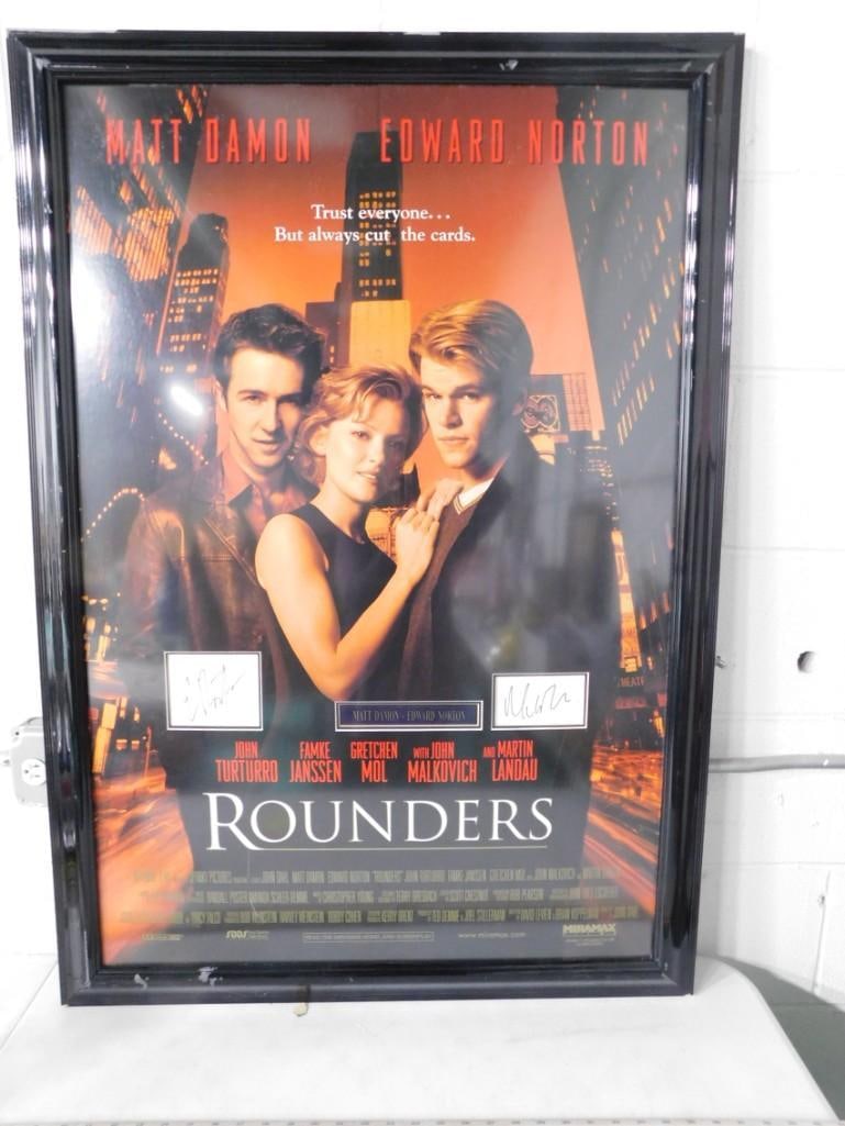 Rounders Movie Poster Signed Matt Damon and Edward Norton NO COA 43 1/2" x 30 1/2" (1 of 9)