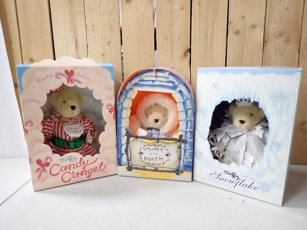 3 Muffy Vanderbear Plush Dolls including Candy C'angel, Muffy of the North and Snowflake: 3 Muffy Vanderbear Plush Dolls including Candy C'angel, Muffy of the North and Snowflake - with original boxes