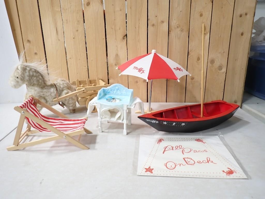 Muffy Vanderbear Accessories including Boat, All Paws on Deck, Umbrella, Horse drawn Wagon, etc.: Muffy Vanderbear Accessories including Boat, All Paws on Deck, Umbrella, Horse drawn Wagon, etc.