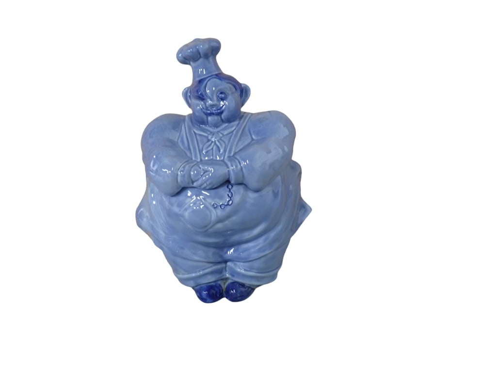 Vintage Red Wing Pottery Pierre the Chef Cookie Jar Blue (1 of 8)