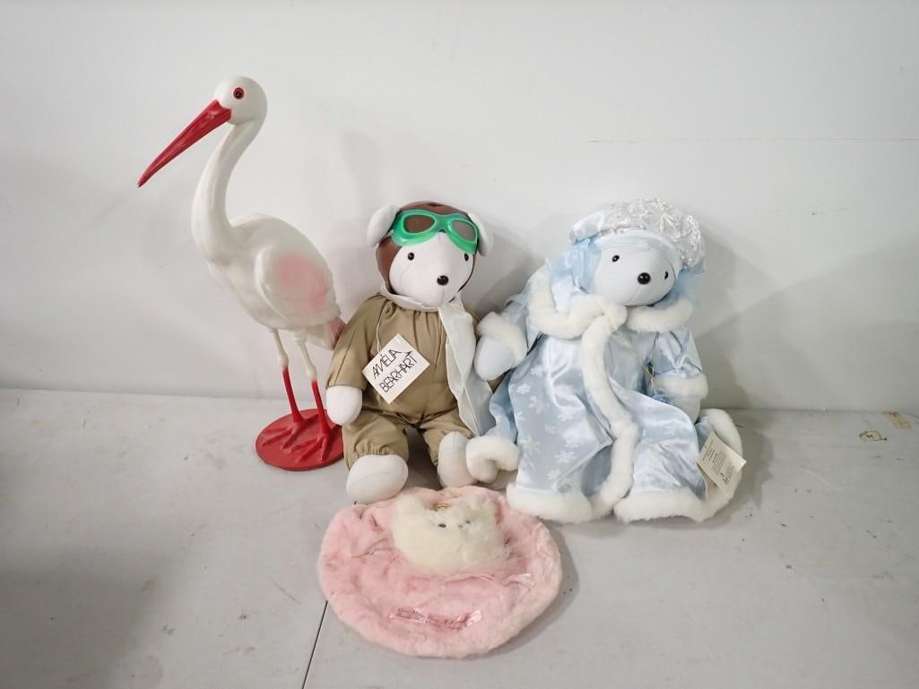 Plush Lot incl Amelia Bearhart, Hans Cristian Anbearsen's The Snow Queen Plush, (1 of 10)