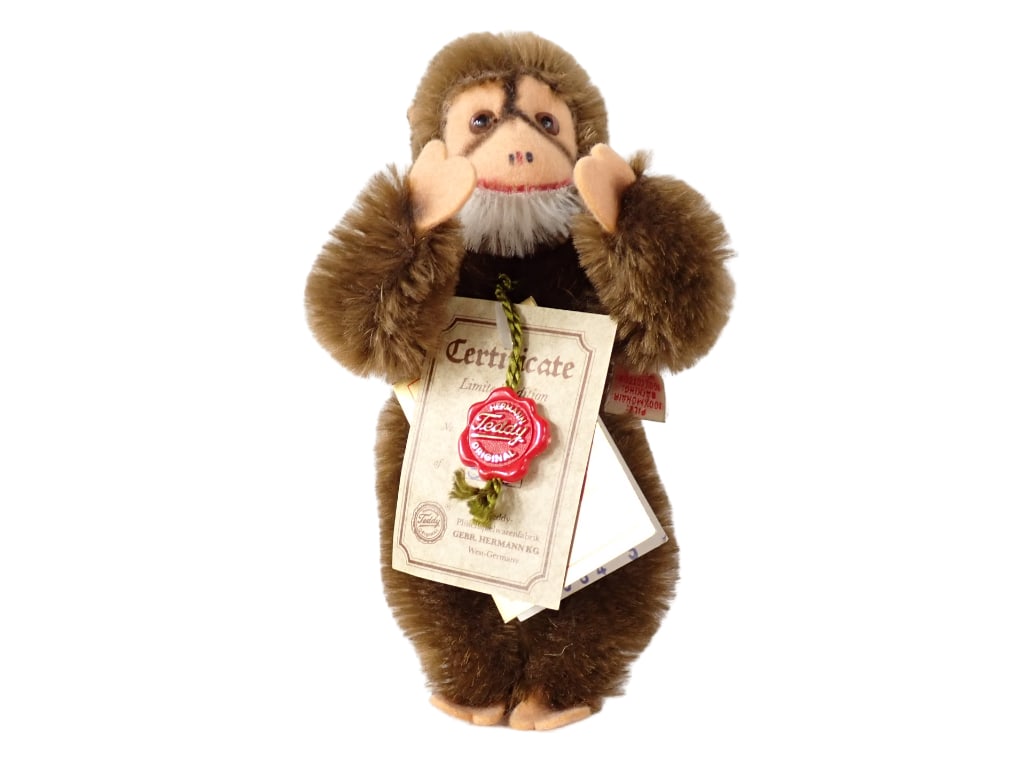 Hermann Teddy Original Monkey Plush 260 of 5000 with Original Tags: Hermann Teddy Original Monkey Plush 260 of 5000 with Original Tags