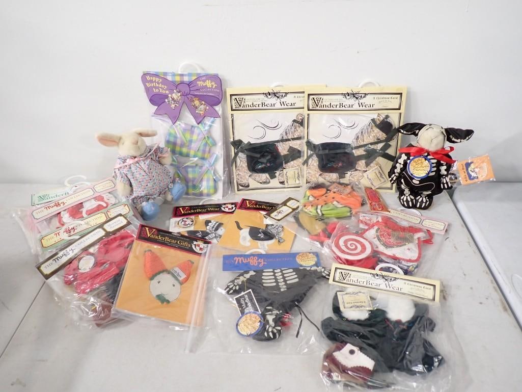 1990s Vanderbear Bunny Bones Hoppy Plush Animal, Vanderbear Wear and Muffy Plush Animal Clothing (1 of 10)