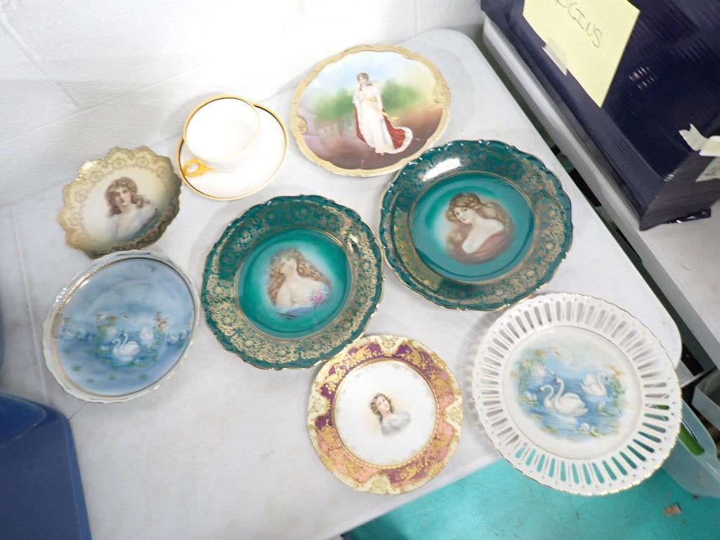 Lot of 9 decorative China Plates, etc. Including Royal Worcester, Bavaria, Germany, etc (1 of 15)