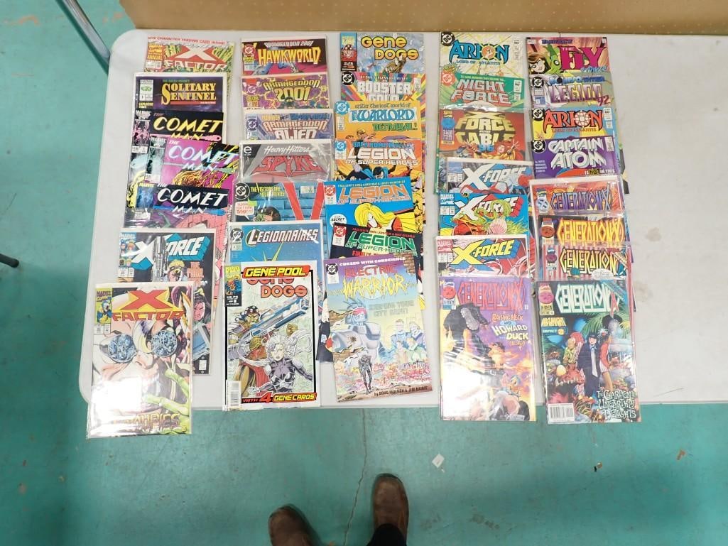 Lot of 36 Assorted Comic Books including X Factor, Hawkworld, Gene Dogs, Arion, Comet Man, Spyke (1 of 10)