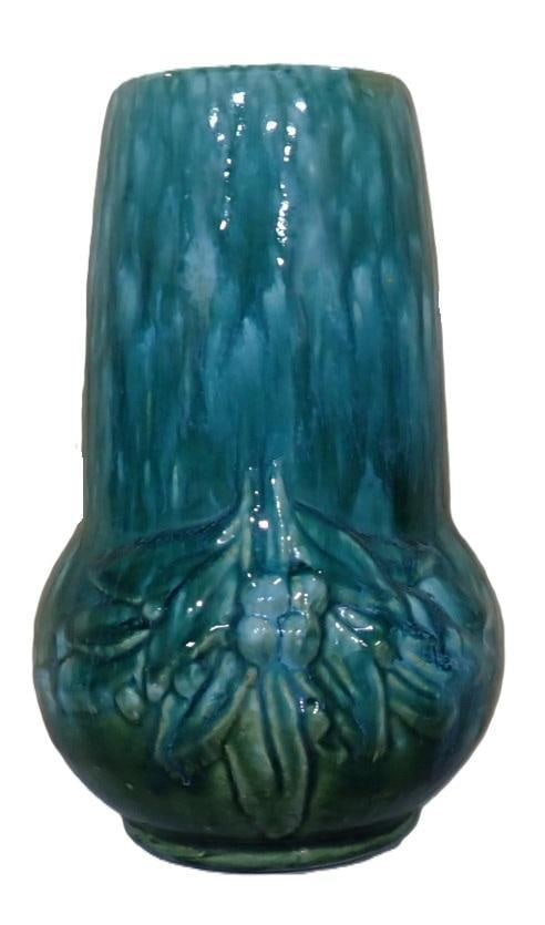 Vintage Leaves and Berries Stovepipe Chimney Glazed Vase - Appears to be McCoy (1 of 6)