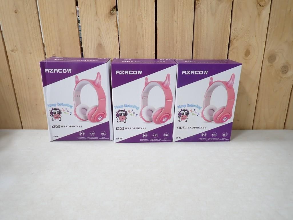 Three New in Box Azacow Kid's Bluetooth Headphones - in Black (1 of 5)