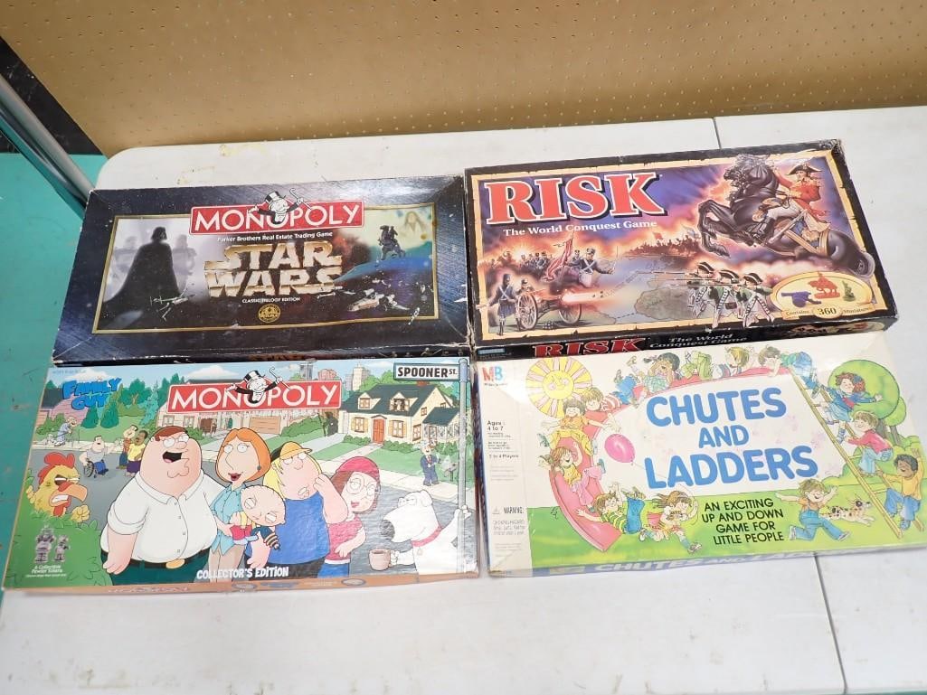 Board Game Lot including Star Wars Monopoly, Risk, Family Guy Monopoly, Chutes and Ladders (1 of 8)
