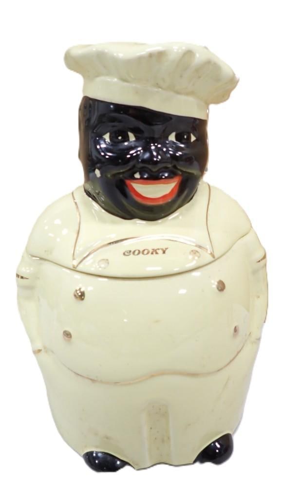 Vintage Black Americana Pearl China "Cooky" Cookie Chef Ceramic Cookie Jar (1 of 7)