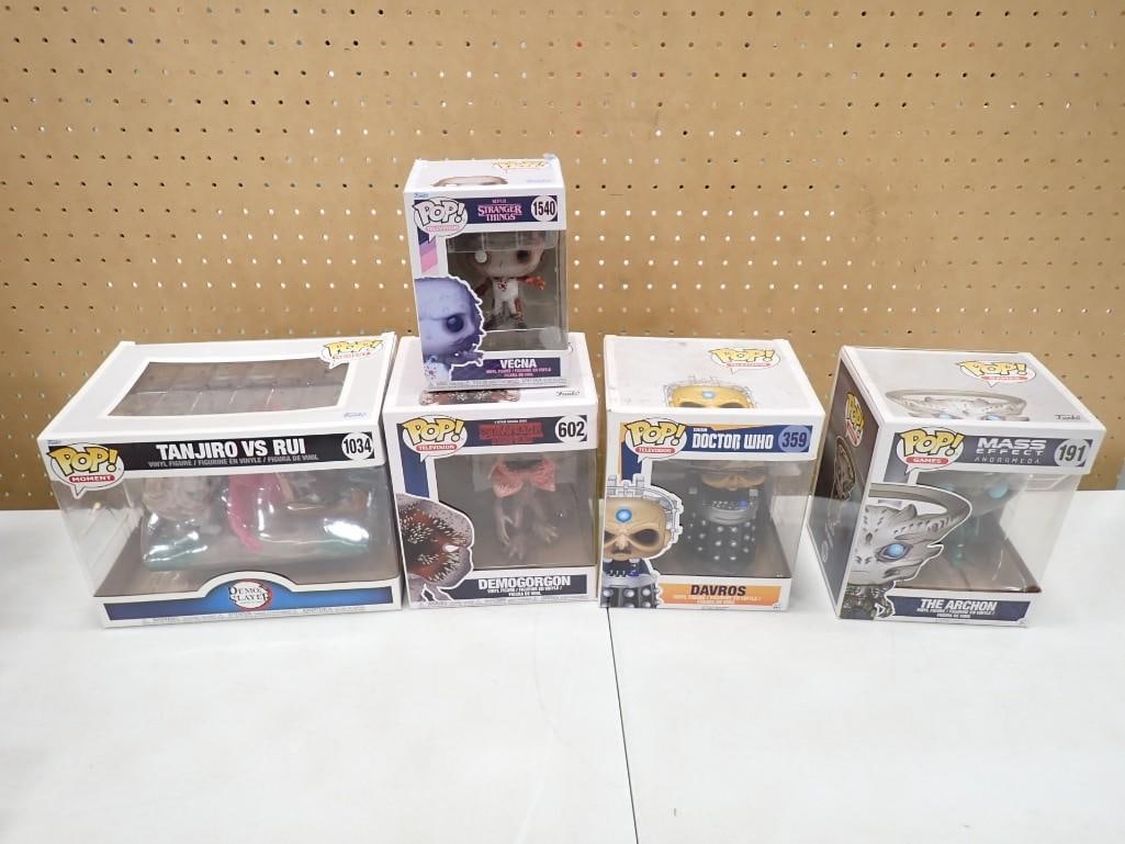 5 New in Package Funko Pop! Figurines / Action Figures - Tanjiro Vs Rui, Stranger Things, Doctor Who (1 of 8)