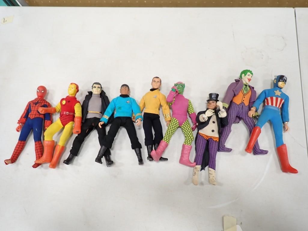 Action Figure Lot including 1970's Mego - Star Trek, Spider Man, Captain America, Joker, Penguin, et (1 of 18)