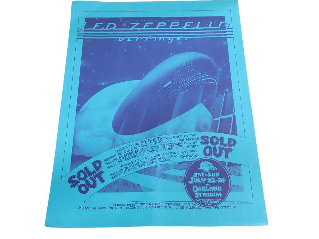 Led Zeppelin 1977 Oakland Stadium "Day on the Green" Concert Poster (1 of 11)