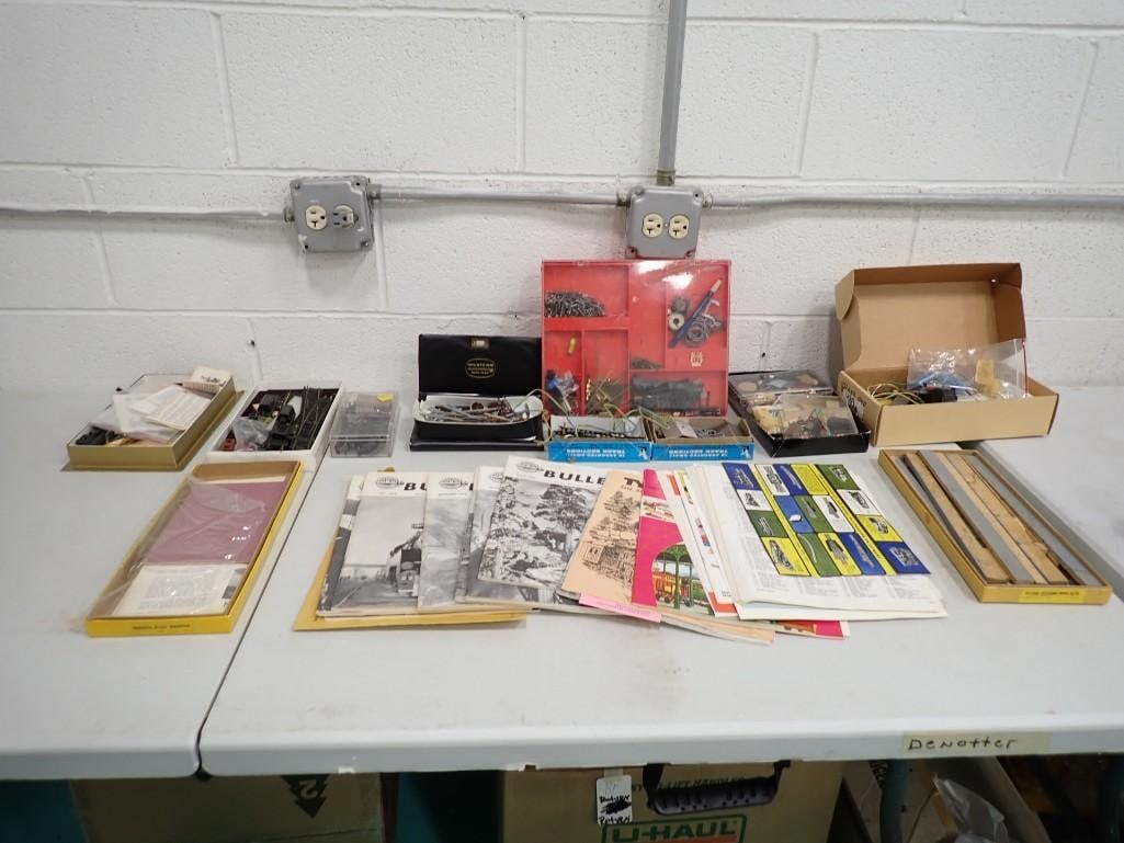 Model Train Lot including Kits, Parts, Tools, Bulletin Model Railroad Newsletters, etc (1 of 7)