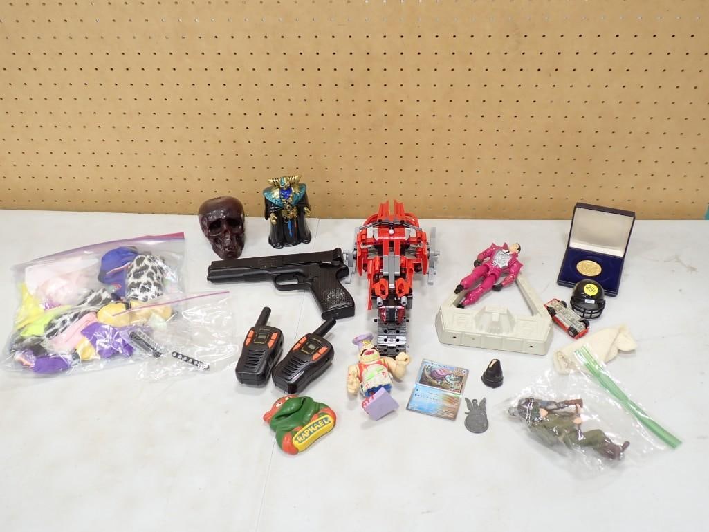 Assorted Toy Lot including Walkie Talkies, TMNT, Lego Snow Mobile, Marksman Repeater, Doll Clothes (1 of 14)
