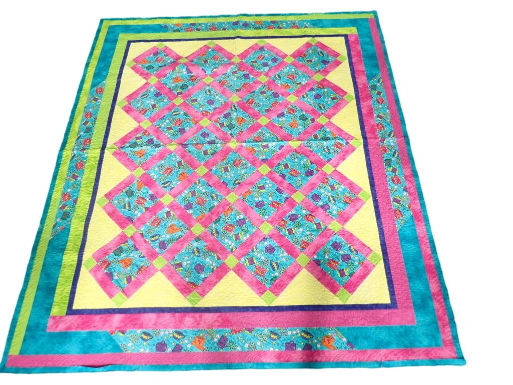 Handmade Quilt Machine Stitched approx 80" x 72 (1 of 5)