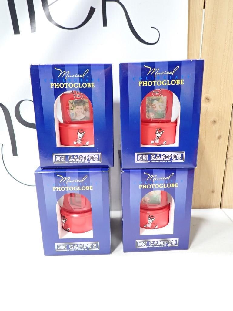 4 Musical Photo Globes NCSU Snow Globes New in Package North Caroline State University (1 of 8)