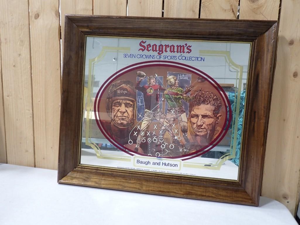 Seagram's Bar Mirror Seven Crowns of Sports Collection Baugh and Hutson 18" x 20": Seagram's Bar Mirror Seven Crowns of Sports Collection Baugh and Hutson 18" x 20"