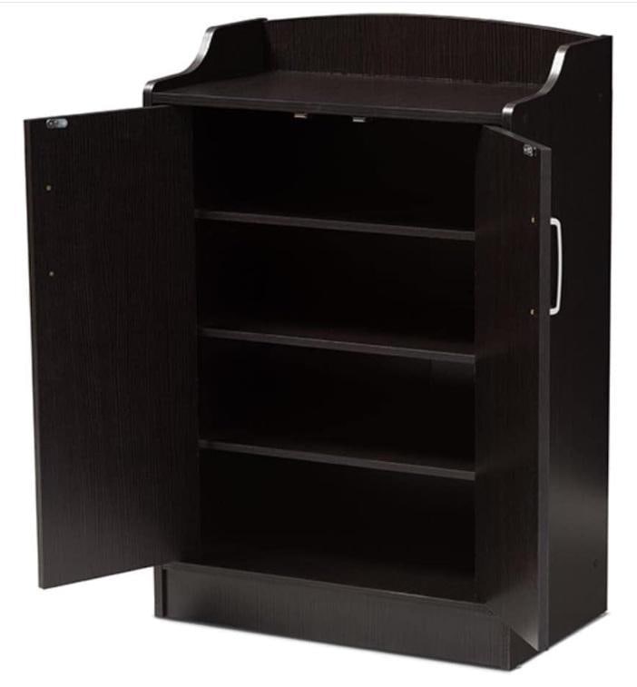 Verdell Modern Wenge Brown Finished Shoe Cabinet by Baxton Studio (1 of 5)