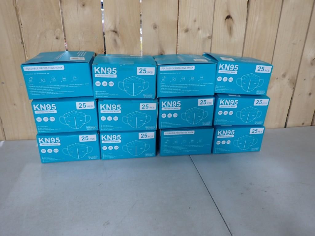 12 Packs of 25 ea KN95 Protective Masks New in Box: 12 Packs of 25 ea KN95 Protective Masks New in Box. For germs and dust