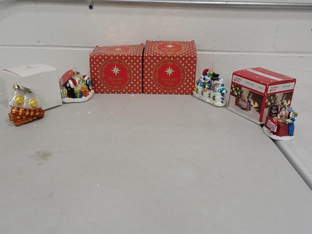 Christmas Lot including Christopher Radko Ornaments with boxes, and Holiday Time (1 of 7)
