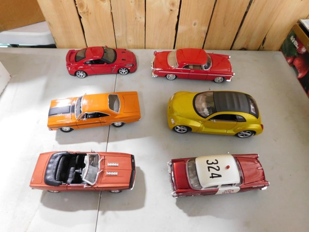 6 Die Cast Cars from 1:18 Scale to 1:26 Scale incl Chrysler, 1955 Buick Century Fire Dept Car, (1 of 7)