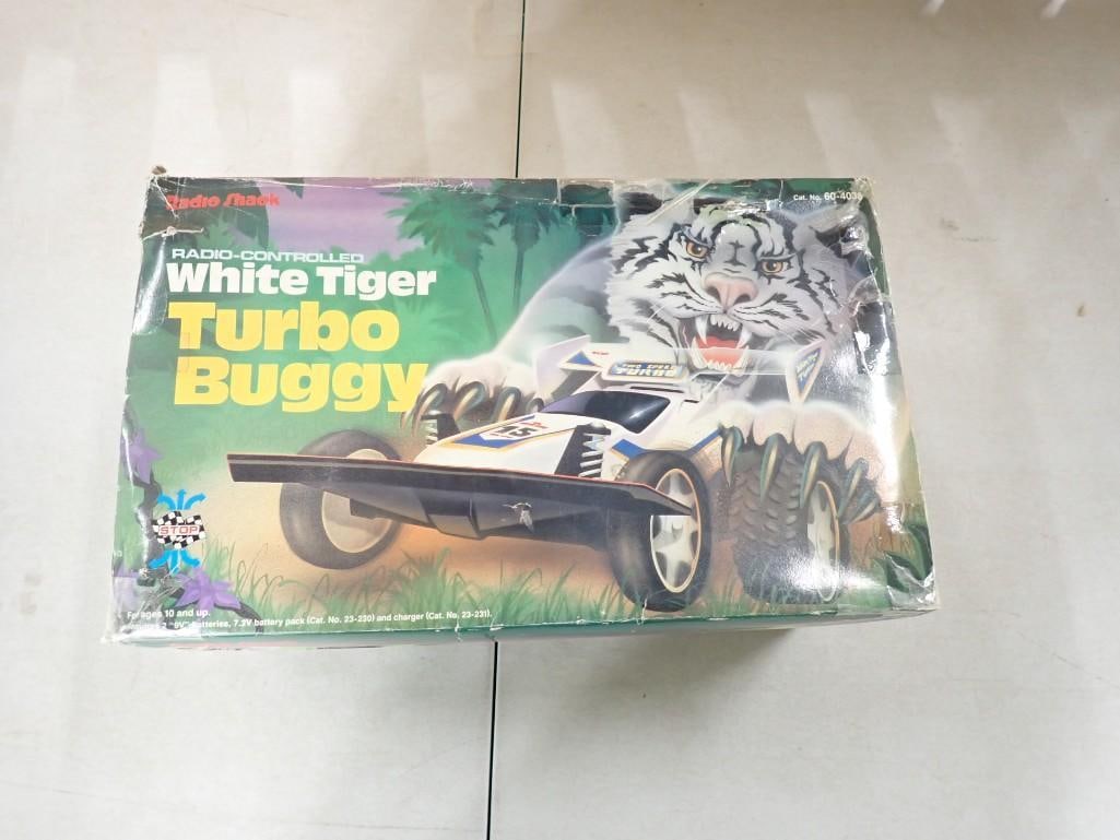 Vintage Radio Shack White Tiger RC Remote Control Turbo Buggy with Box (1 of 6)