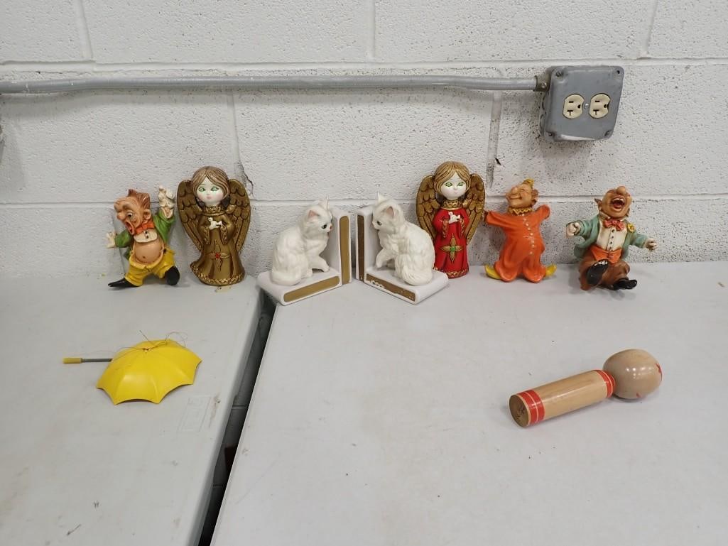 Collectibles, incl Cat Bookends, Angels, etc (1 of 6)