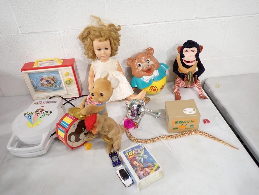 Large Misc Toy Lot incl Fisher Price TV Row Row Row Your Boat, Roly Poly Bear, Monkey with Cymbals, (1 of 13)