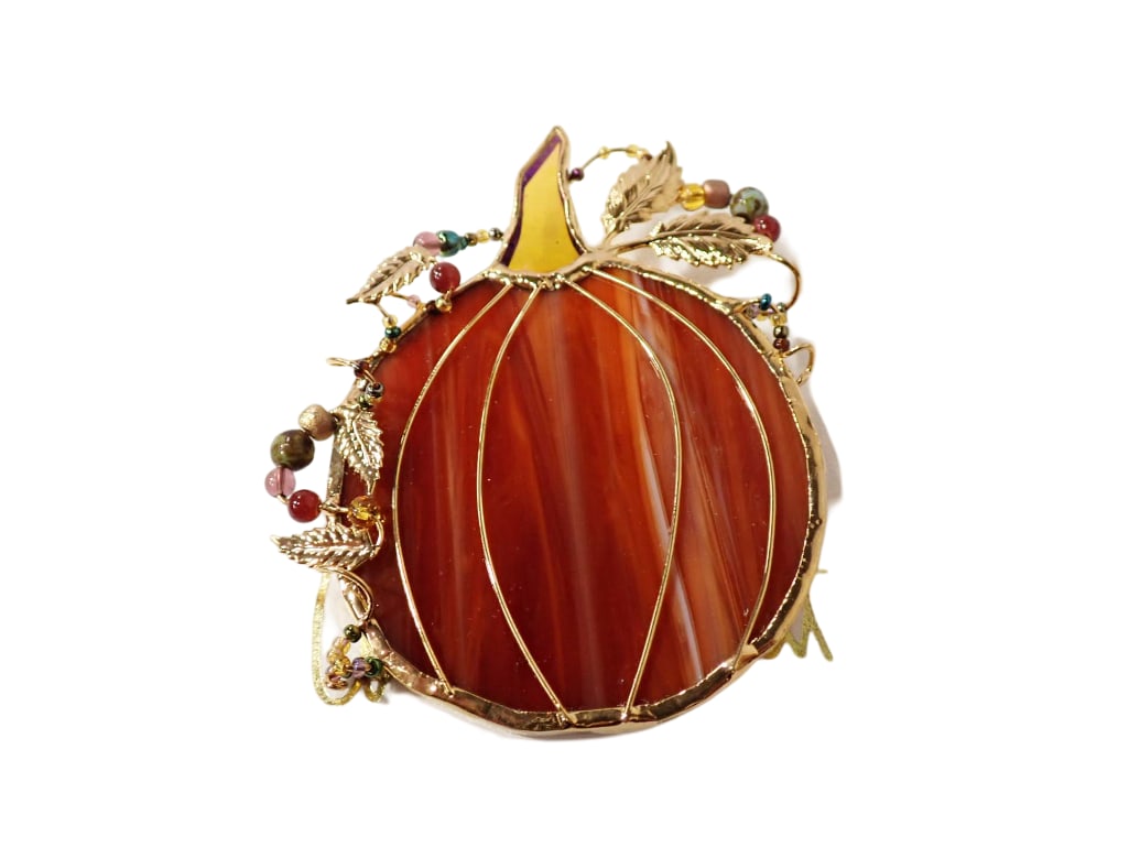 Connie Bennett Collection Stained Glass Pumpkin Brooch or Pin: Connie Bennett Collection Stained Glass Pumpkin Brooch or Pin Live Auctioneers is now offering Live Shipping through them. This is an optional payment/shipping system. If you would like to use the UPS