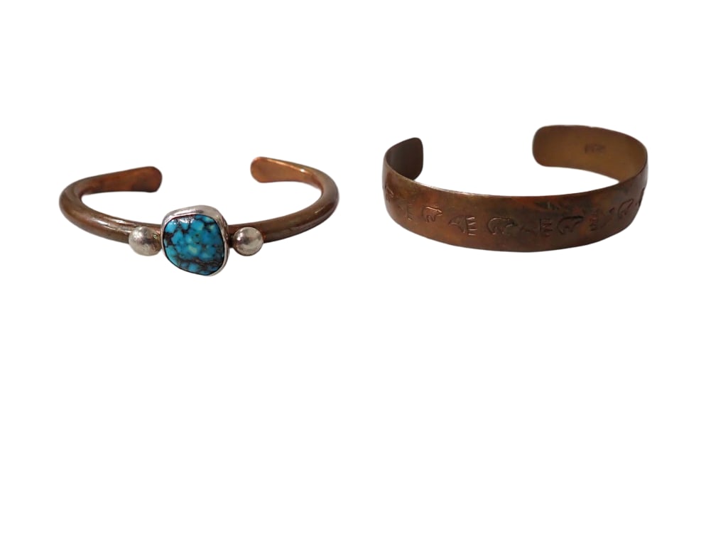 2 Copper Bracelets incl 1 with Silver Accents (1 of 14)