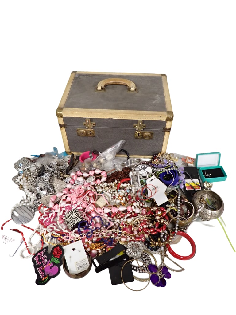 Lot of Costume Jewelry in a Case .  Approx 9 lbs of Jewelry (1 of 13)
