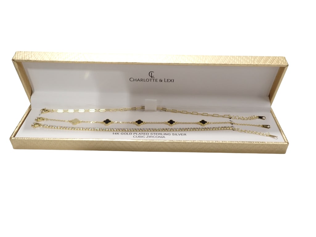 Charlotte & Lexi Sterling Silver with 14K Gold Plate Bracelets: Charlotte & Lexi Sterling Silver with 14K Gold Plate Bracelets Live Auctioneers is now offering Live Shipping through them. This is an optional payment/shipping system. If you would like to use th