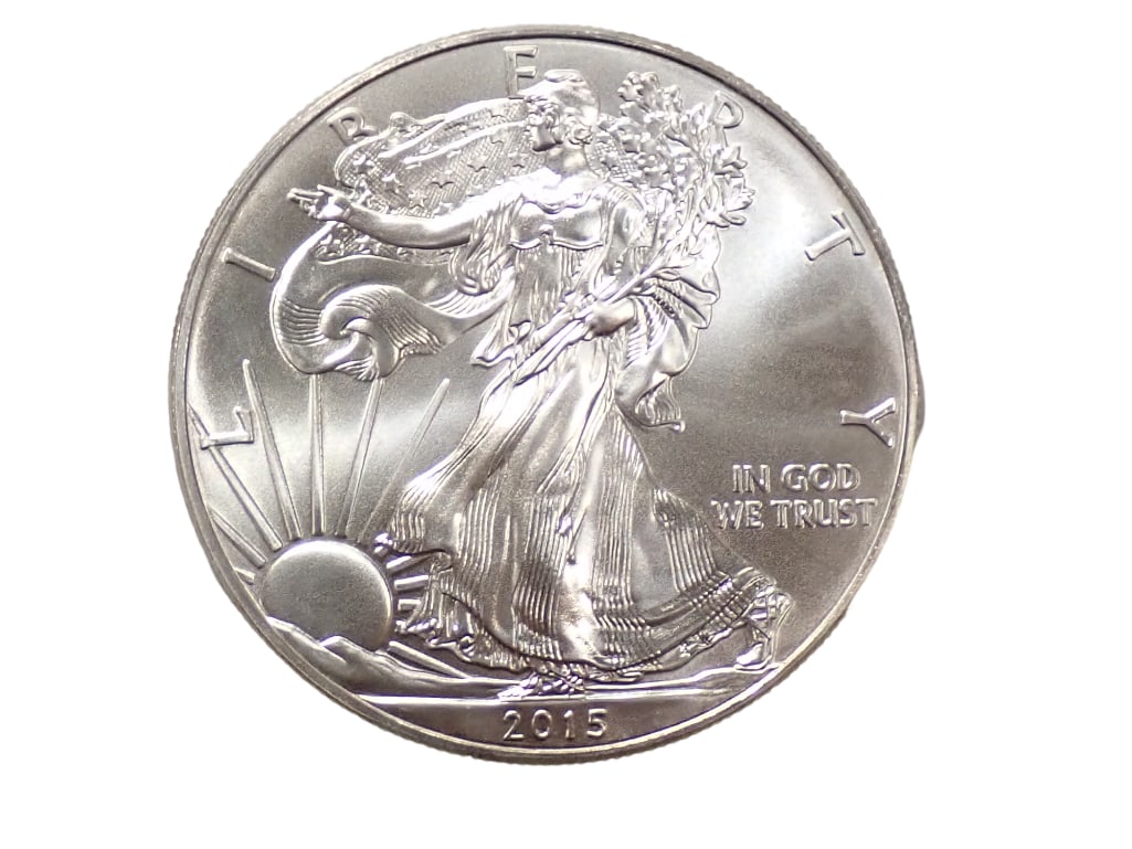 2015 BU American Silver Eagle 1 oz Fine Silver Round Silver Dollar (1 of 2)