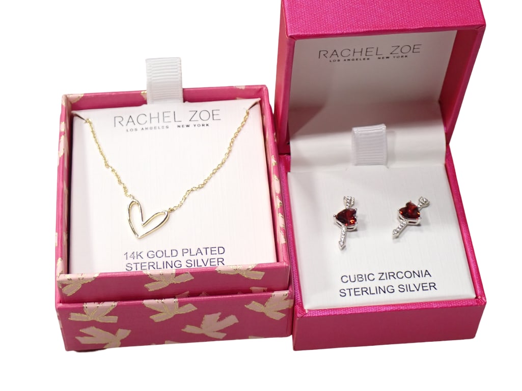 Rachel Zoe Sterling Silver Jewelry incl 14K Gold Plated Sterling Silver Heart Necklace and Sterling (1 of 4)