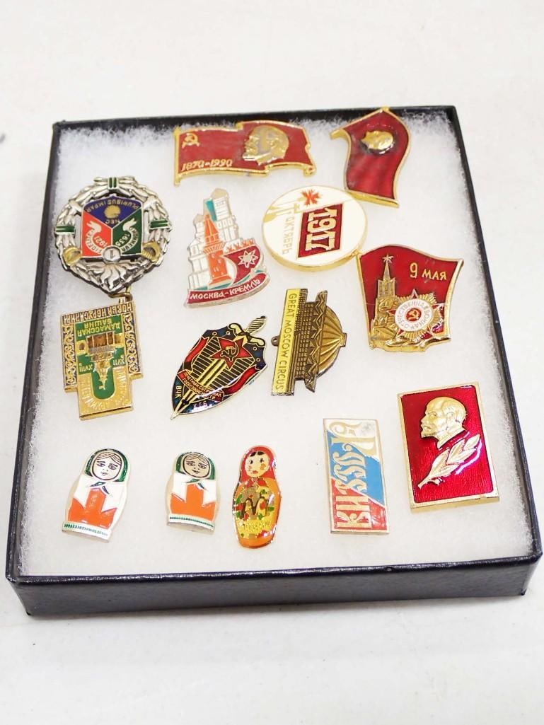 Collection of Pins incl Russian, Moscow Circus. Enameled, etc: Collection of Pins incl Russian, Moscow Circus. Enameled, etc Live Auctioneers is now offering Live Shipping through them. This is an optional payment/shipping system. If you would like to use the UPS