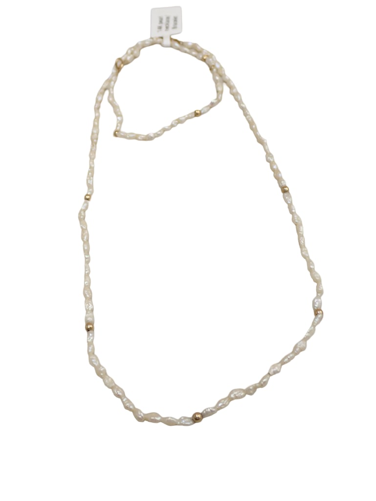 14K Gold and Freshwater Pearl Necklace and Bracelet Set (1 of 4)