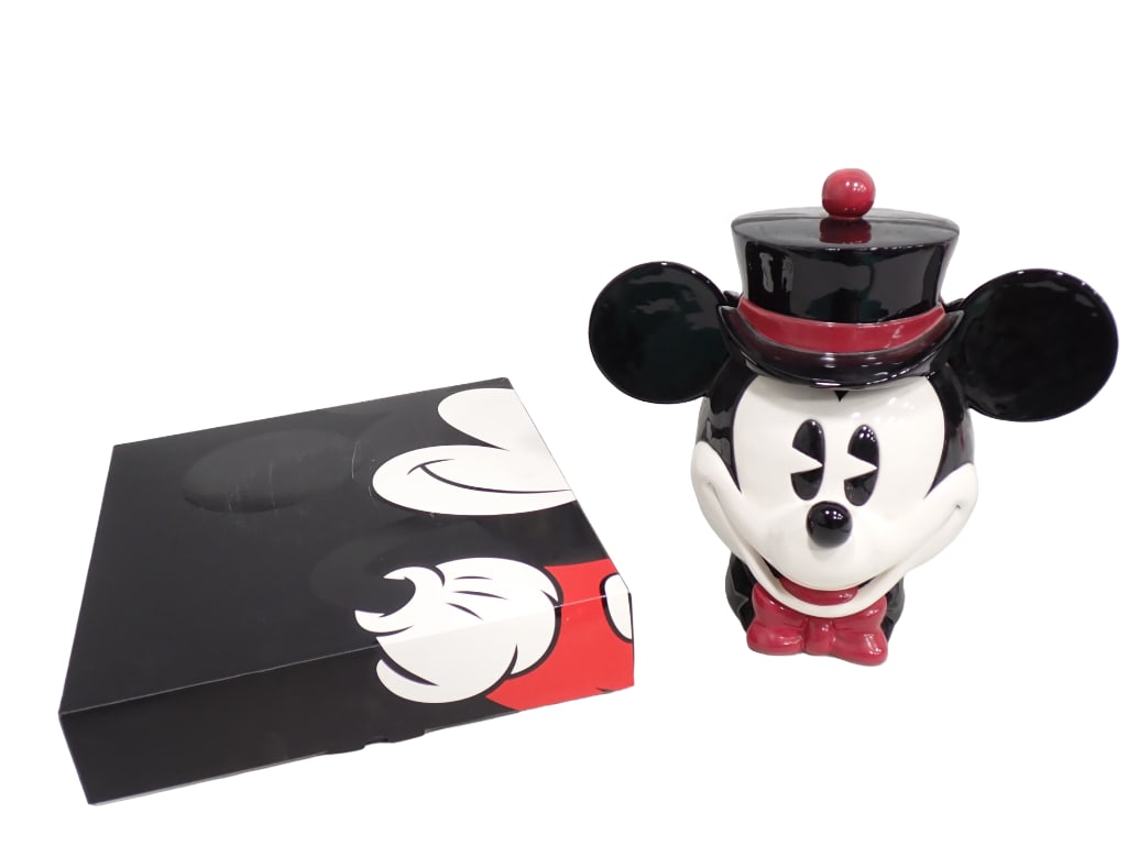 Disney Mickey Mouse Ceramic Cookie Jar by Enesco and Disney Mickey Mouse Tiered Stand by Pottery Bar (1 of 13)