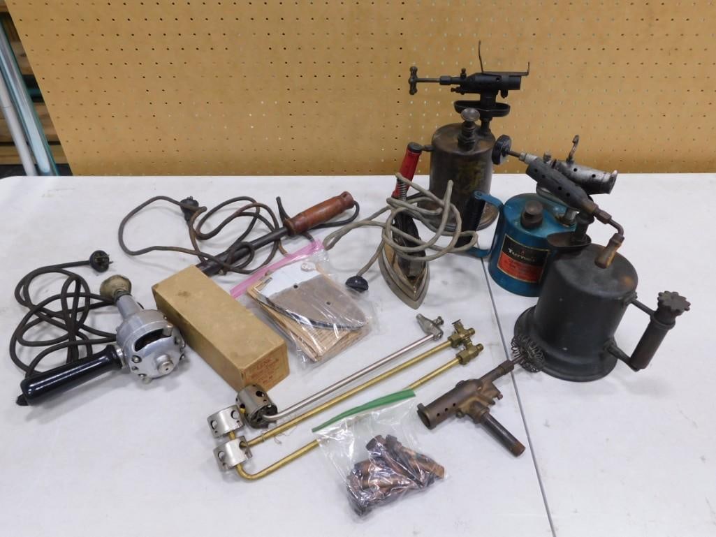 Misc. Welding / Blow Torch / Tool Lot including Vintage Massager, Turner Gasoline Blow Torch, etc. (1 of 13)