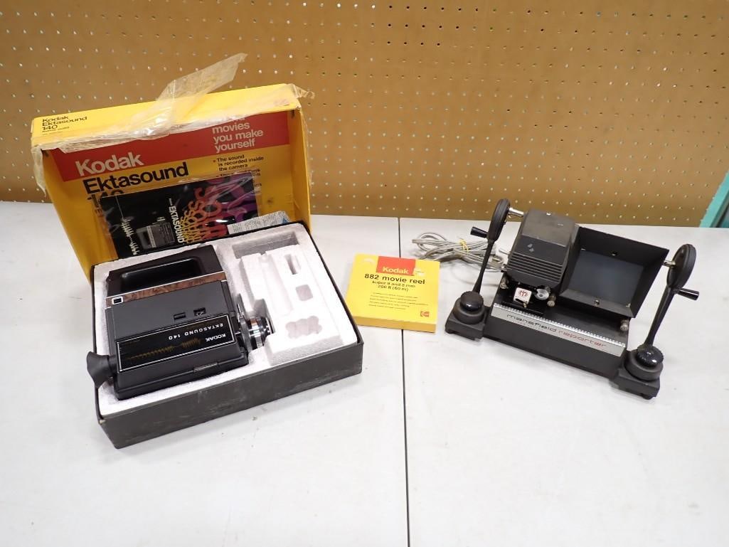 Vintage Kodak Ektasound 140 Camera and Mansfield Reporter Editor: Vintage Kodak Ektasound 140 Camera and Mansfield Reporter Editor Live Auctioneers is now offering Live Shipping through them. This is an optional payment/shipping system. If you would like to use the 