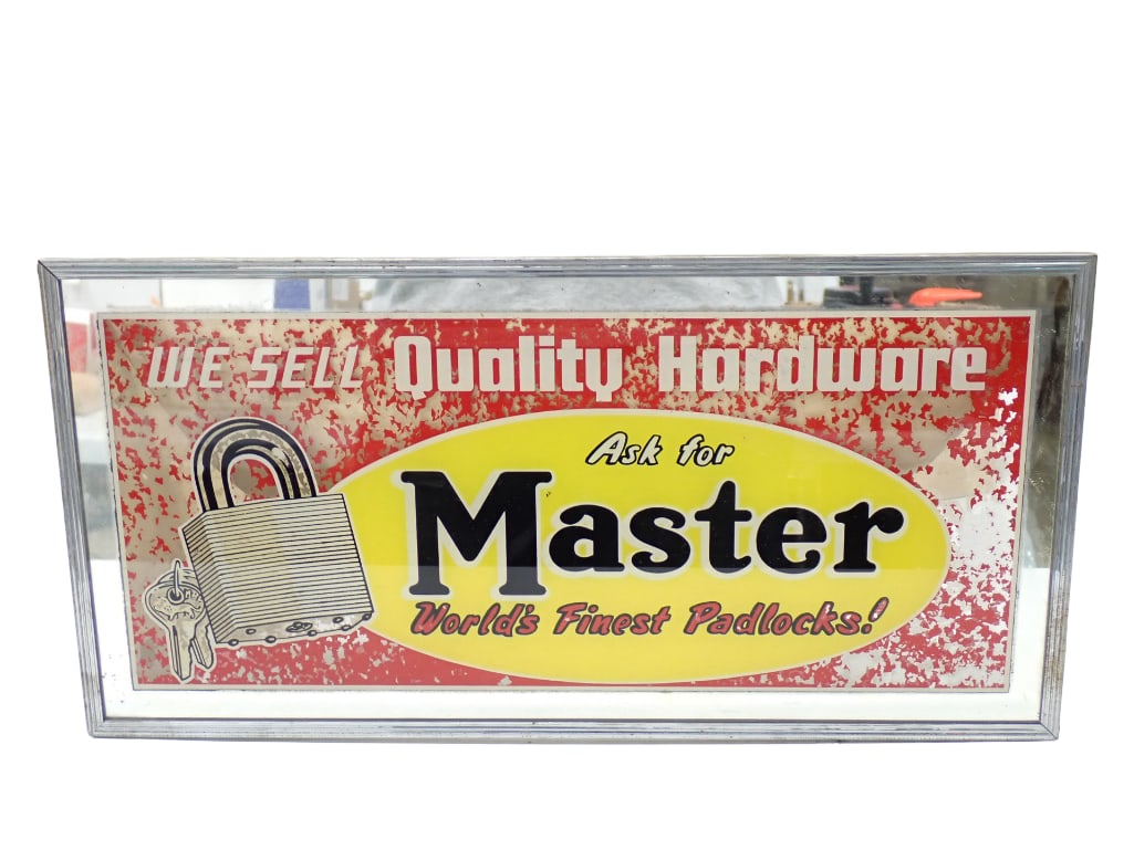 Vintage Master Locks Quality Hardware Lighted Sign (1 of 11)